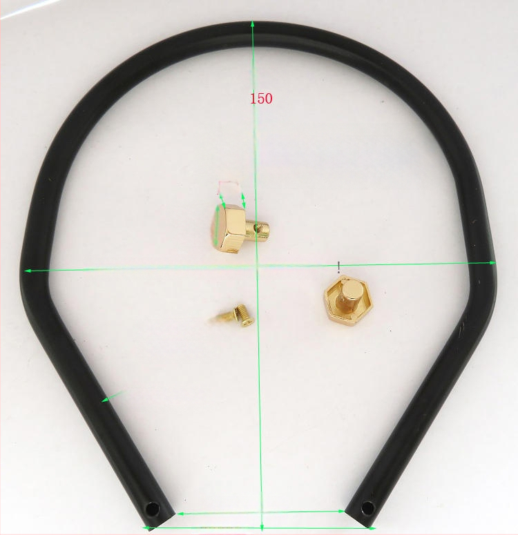 Accesorii pentru genți - Hardware metalic pentru mâner cu fixare prin șurub și inel arc curbat (Brand Shrimp Button; Material: Metal; Sezon: Primăvara 2024)