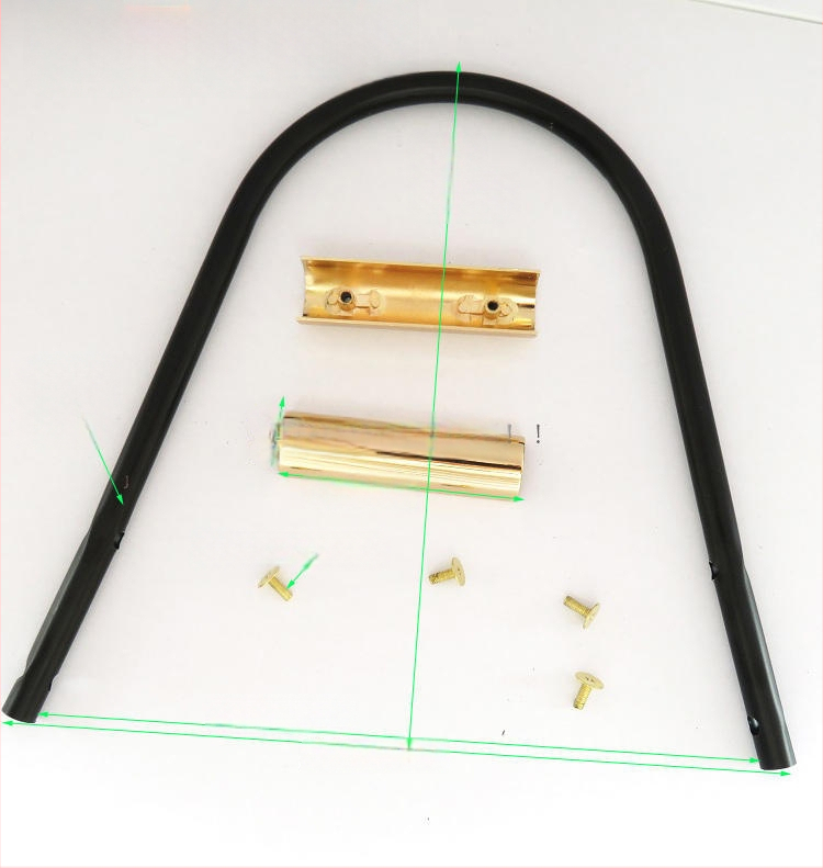 Accesorii pentru genți - Hardware metalic pentru mâner cu fixare prin șurub și inel arc curbat (Brand Shrimp Button; Material: Metal; Sezon: Primăvara 2024)