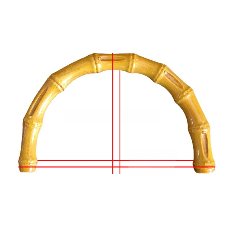Mâner de geantă din imitație bambus — inel în formă de U și element din plastic; origine: județul Cangnan, Zhejiang; destinat ambalajelor pentru cadouri; nu este importat