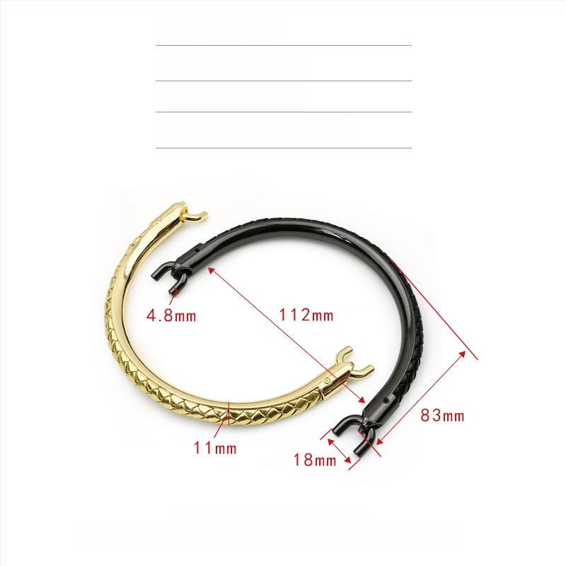 Mâner metal pentru geantă, aliaj de zinc + piele PU, inel semicircular, accesorii pentru bagaje Meters