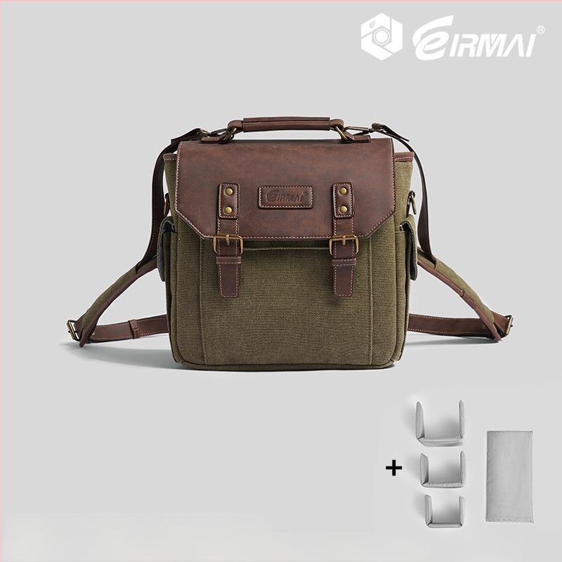 Ruima Vászon és Bőr Kamera Táska, 10 L, Kültéri Fotózás, 1,12 kg, Váll-/Keresztpántos