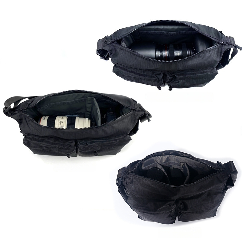 Nagy kapacitású, multifunkcionális vállkamera táska Canon/Nikon SLR-hez – nylon külső, poliészter bélés
