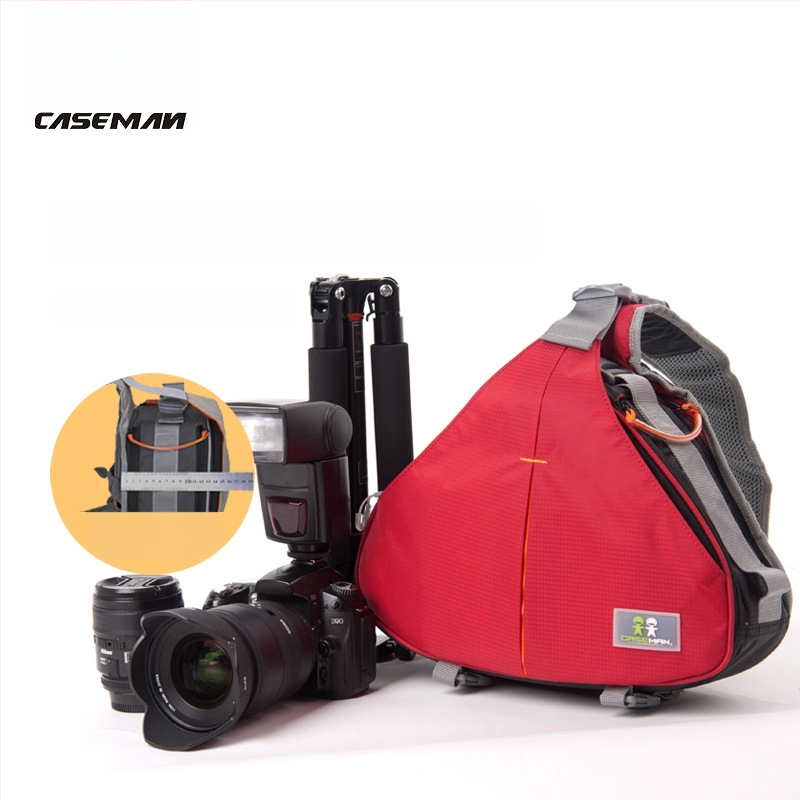 Caseman DSLR kamera táska, háromszög alakú, poliészter, modell C10, egyszerű stílus, vállon vagy crossbody viselhető