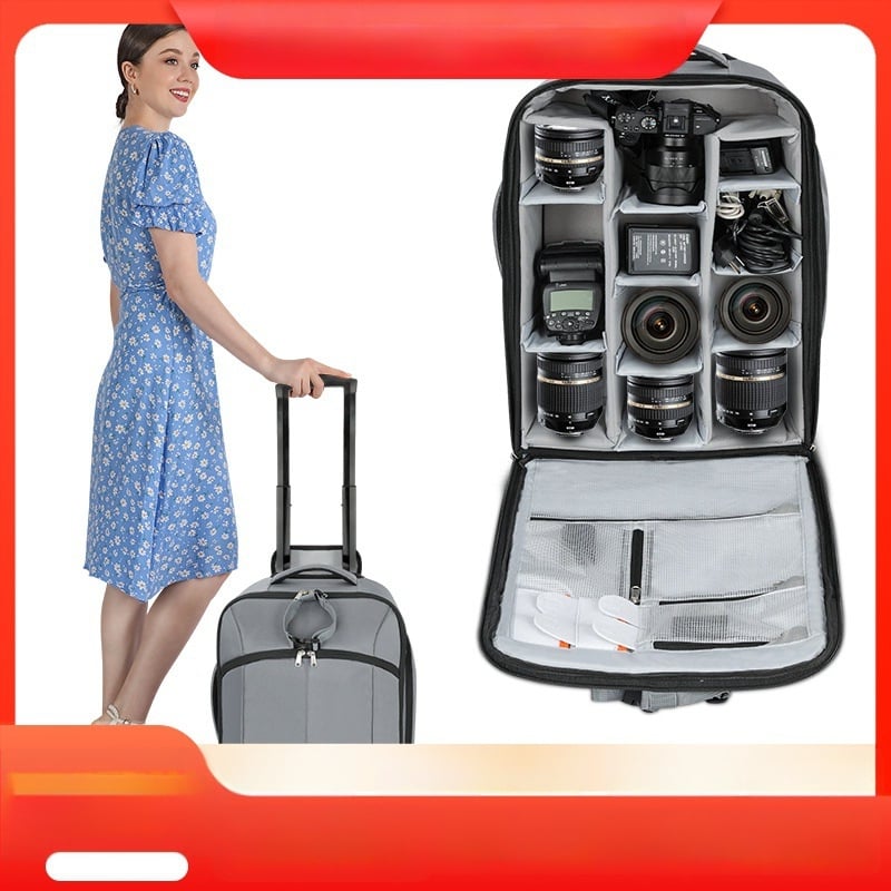 Fényképezőgép hátizsák tükör nélküli, leválasztható dizájnnal, Oxford anyag, lélegző, kopásálló, ütésálló és háromdimenziós belső