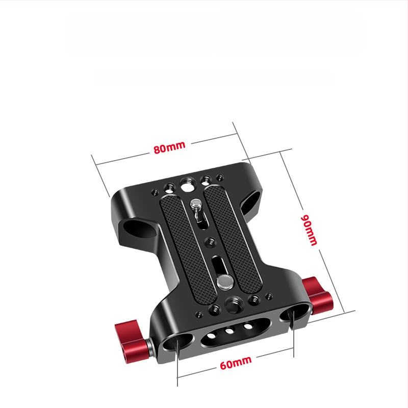 DSLR dviejų skylių vamzdinė laikiklis pan/tilt pagrindas, bendras suderinamumas, aliuminio lydinys, 230 g, išleidimo data 2020-07, įtraukti greito atpalaidavimo plokštė, slydimo bėgis, fokusavimas, rabbit cage rinkinys