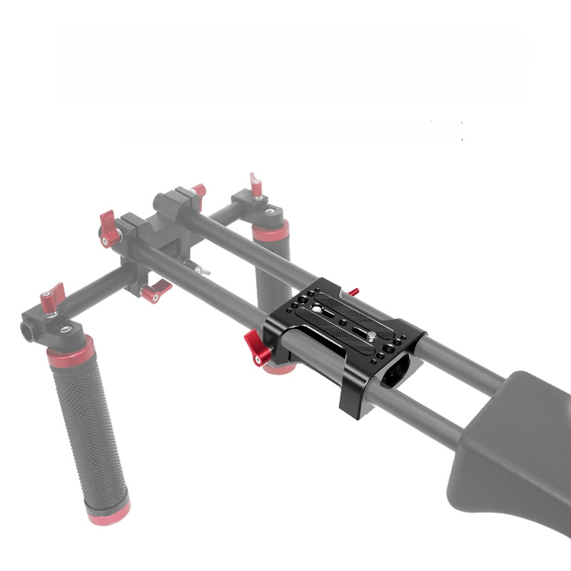 DSLR dviejų skylių vamzdinė laikiklis pan/tilt pagrindas, bendras suderinamumas, aliuminio lydinys, 230 g, išleidimo data 2020-07, įtraukti greito atpalaidavimo plokštė, slydimo bėgis, fokusavimas, rabbit cage rinkinys