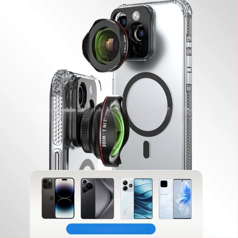 4K DSLR‑клас широкоугълен обектив, 110° без изкривяване, външен обектив за мобилни телефони, съвместим с 95% от смартфоните