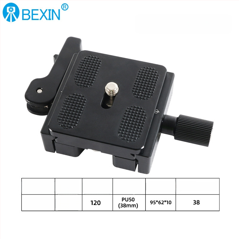 Kétzáras rögzítő ülés fényképezőgép állványhoz – alumíniumötvözet, 50×38 mm, 2–5 kg