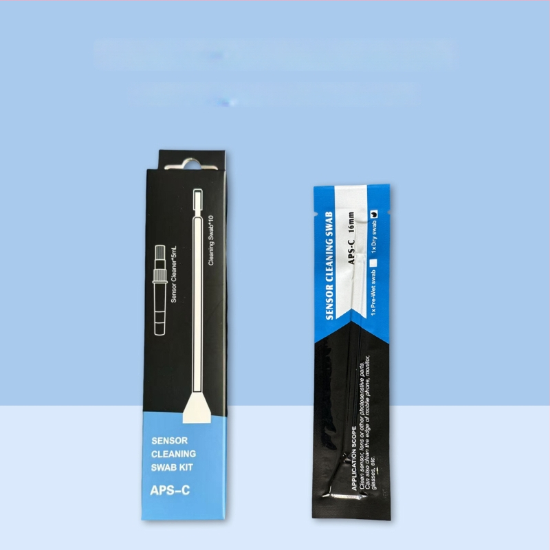 Set de curățare fără praf pentru senzorul CCD al unei camere SLR, cutie cu 10 bucăți, microfibră + burete + tijă PP, model CCD16-01, SGS certificat