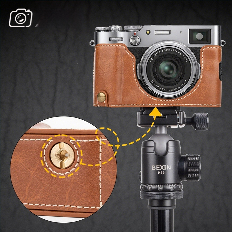 Fuji X100VI kameratároló tok – PU bőr, clutch/Street fashion stílus, flanel bélés, kompatibilis egy akkumulátoros, tükör nélküli kamerához, Rated, 2025 tavasz