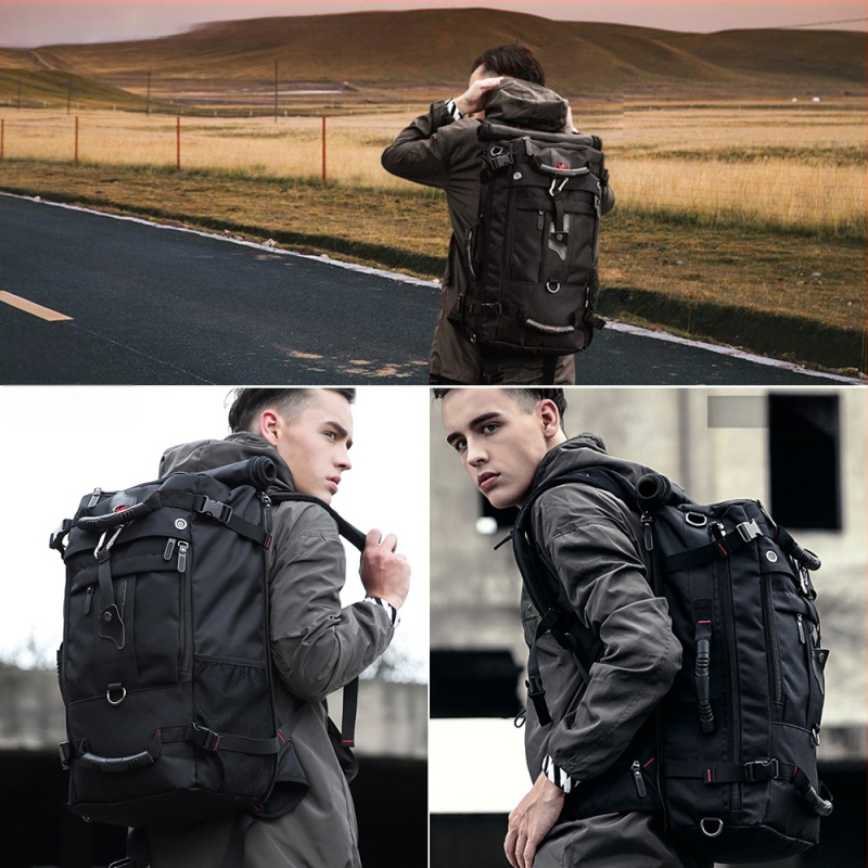 Meeste ärireisile ja vaba aja mugavale seljakott, maht 36–55 L, Oxford-kangas, hingav, veekindel, kulumiskindel, vargusvastane — SUEPMENE