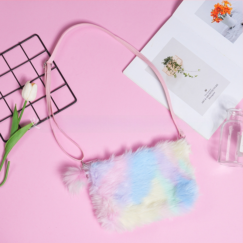 Geantă de umăr PU pentru fete, model tie-dye, căptușeală poliester, pentru copii de grădiniță, Primăvara 2024