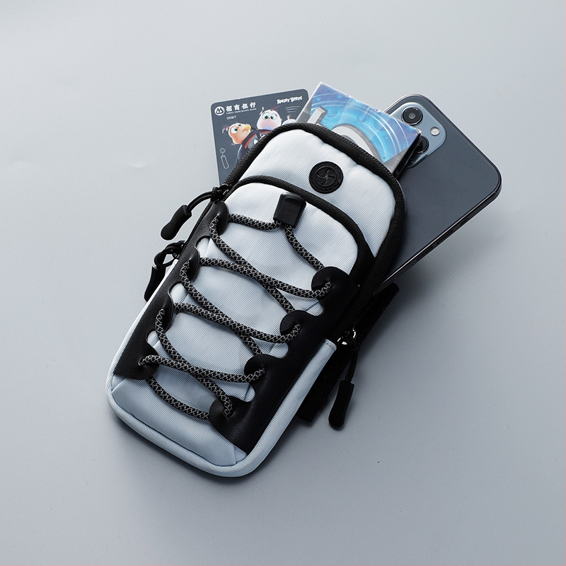 Mobiltelefon-táska karvédővel – Uniszex, szabadidős utazásokhoz, Powermotor, poliészter, cipzár, ovális alak, belső bankjegy-tartó rekesz, bélés poliészter, őszi 2024