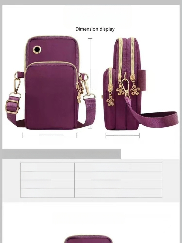 Oxford anyagú mobiltelefon-táska, cipzárral, függőleges négyszögű forma, uniszex, street style