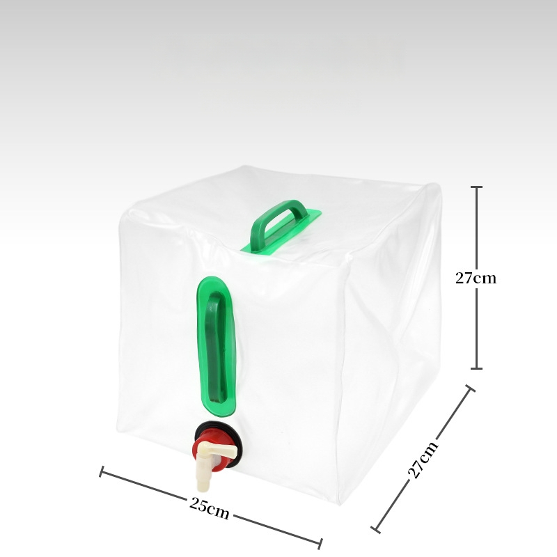 Összecsukható kültéri víz tasak 20L – PVC, vízálló anyag, minimalist stílus, kempingezéshez (nem alkalmas ivóvíznek)