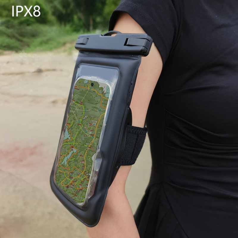 PVC vízálló telefonkarpántos táska – kültéri stílus, logó személyre szabható, univerzális illeszkedés minden korosztály számára, ideális merüléshez, túrázáshoz és horgászathoz