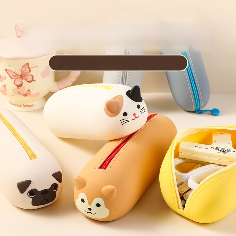 Силиконов несесер за моливи за деца – унисекс, японски стил, симпатичен дизайн, творческа канцелария