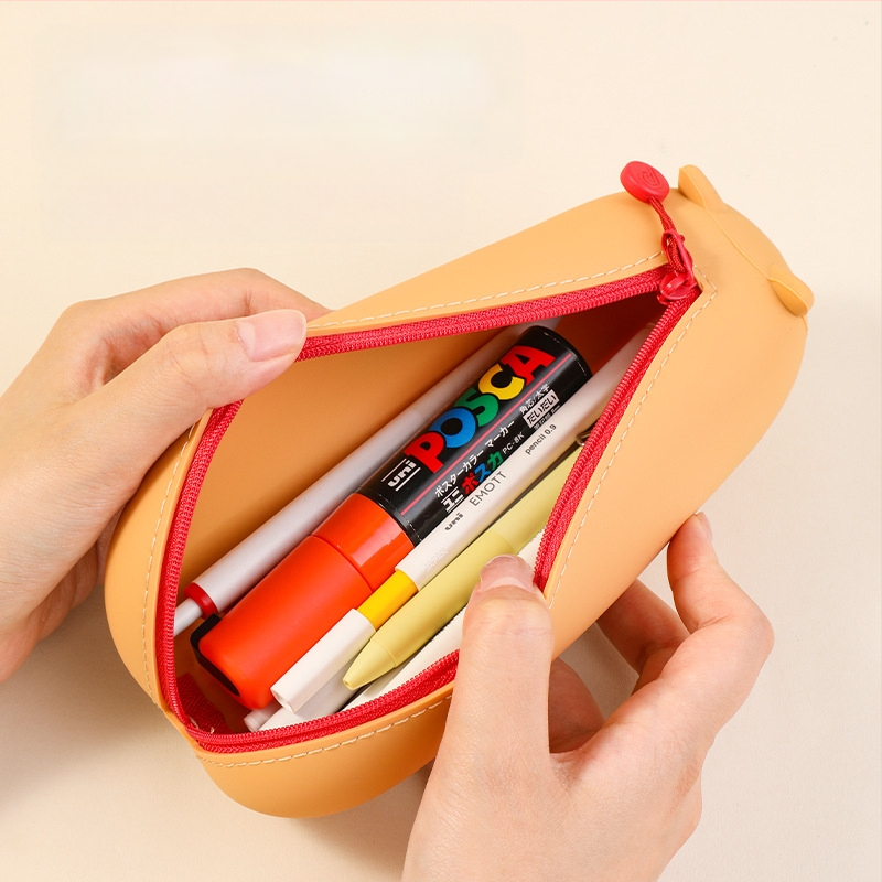Силиконов несесер за моливи за деца – унисекс, японски стил, симпатичен дизайн, творческа канцелария