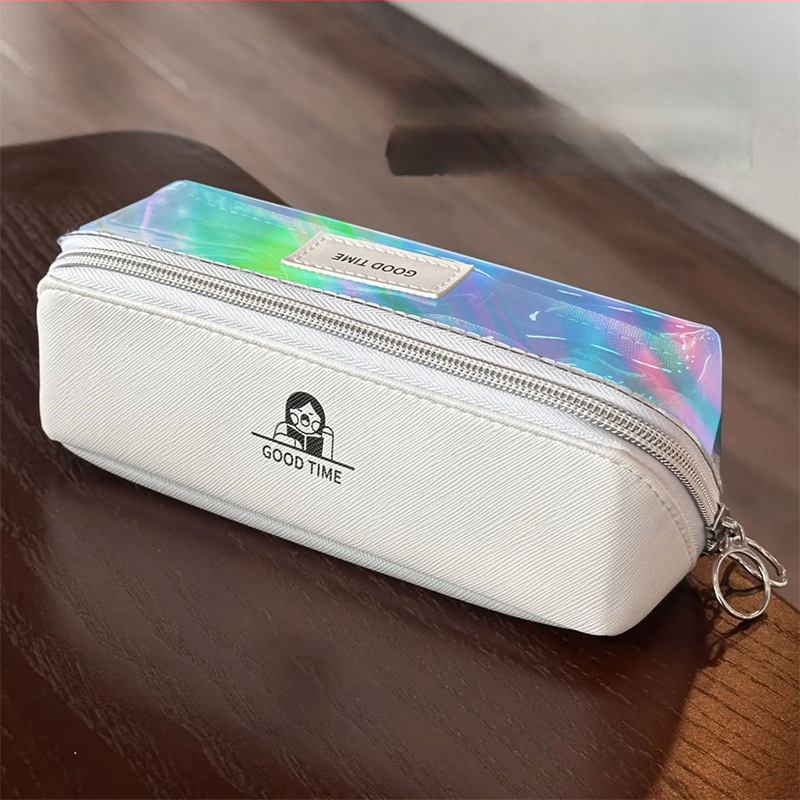 Несесер за моливи в корейски стил, двуслоен нейлонов калъф за ученици