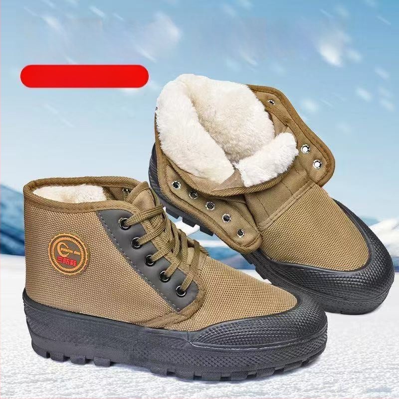 Pantofi de lucru pentru bărbați, cu partea superioară din velur, talpă PVC, mențin căldura