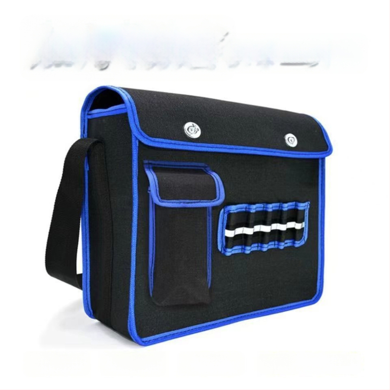 Elektrininko įrankių krepšys per petį – drobė, PU pamušalas, antibakterinis, vyriška pečių krepšys