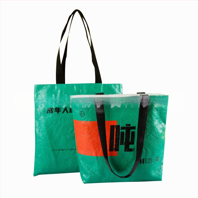 Geantă de umăr din hârtie Dupont – rezistentă la rupere, lavabilă, pliabilă, imprimare silk-screen, personalizabilă, stil vintage