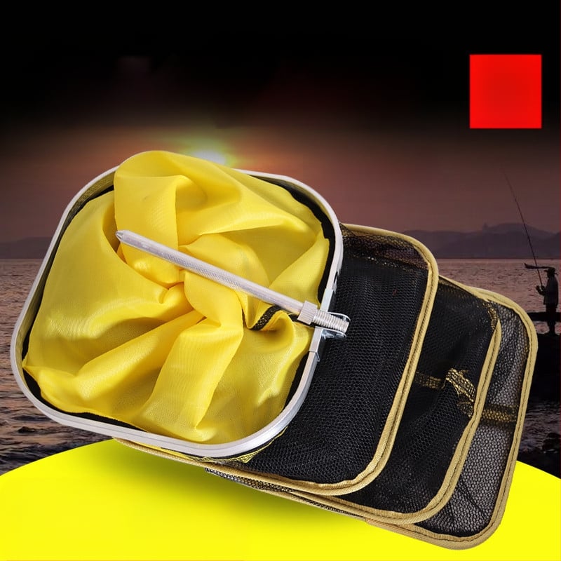 Νάιλον διχτυωτό σακίδιο για μικρά ψάρια με μικρό μάτι, τετράγωνο στόμιο και μεταλλικό περίγραμμα από σύρμα για άγριο ψάρεμα