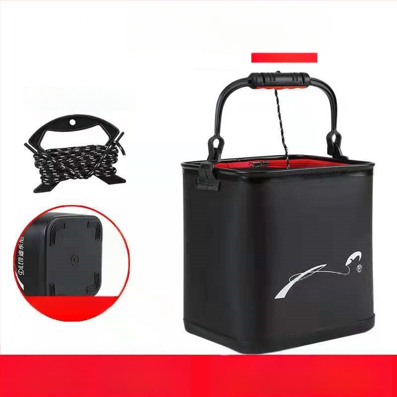 Deloni EVA πτυσσόμενος κάδος ψαρέματος με σχοινί και δίχτυ