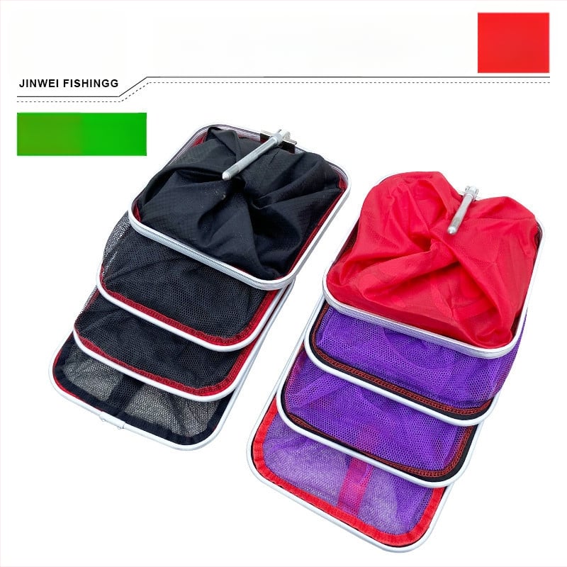 Μικρή τσάντα διχτυού για μικρά ψάρια με τετράγωνο στόμιο – φορητή, από κράμα αλουμινίου, Jinwei fishing gear