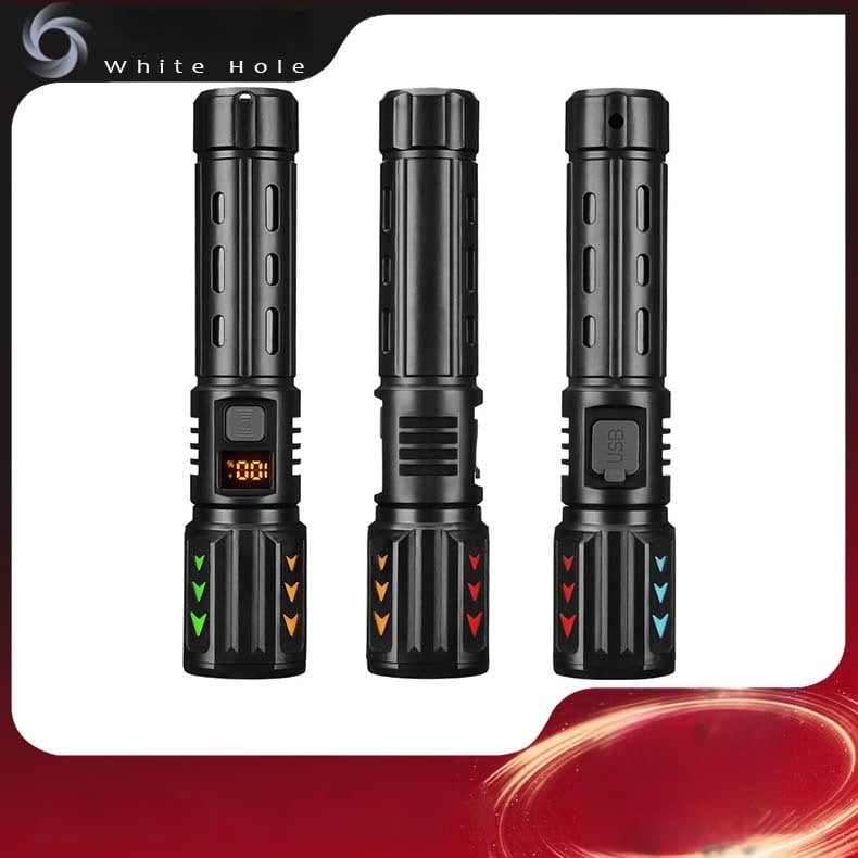 LED фенерче за къмпинг с телескопичен зум, 10W, 1200mAh, ръчно задвижване