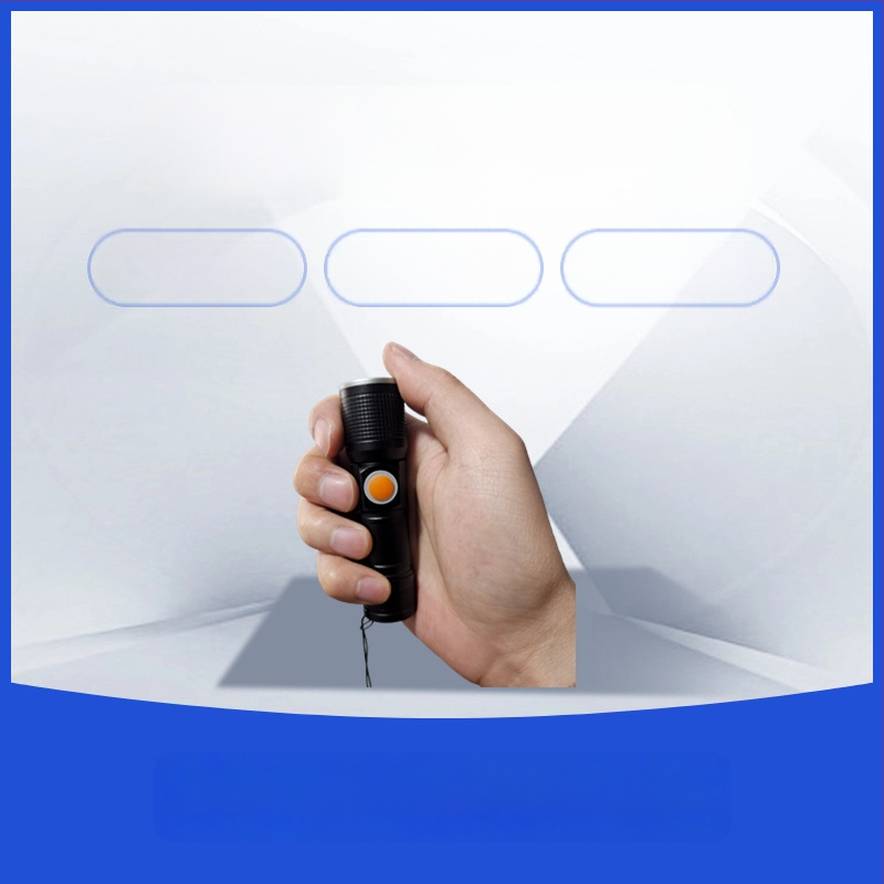 LED аварийно фенерче, USB презареждане, регулируем фокус, дълъг обсег до 500 m, корпус от алуминиева сплав