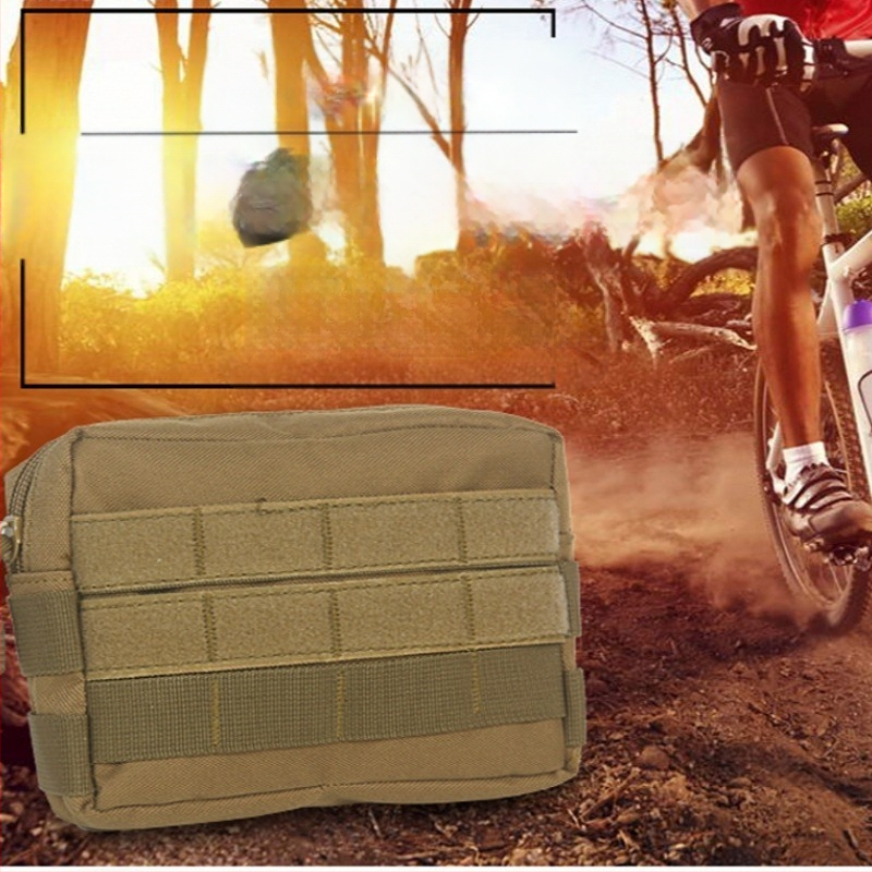 MOLLE-kompatibilis kültéri EDC táska, uniszex, kamufláz, poliészter