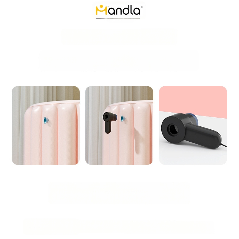 Cadă de baie gonflabilă pliabilă pentru adulți, din pânză impermeabilă, cu capac, temperatură constantă, bule aburinde