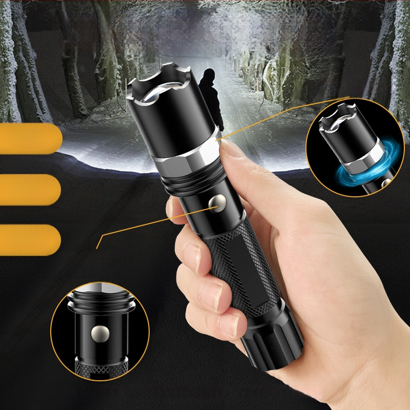 Фенер T6 LED, 10W, алуминиева сплав, презареждаем, 18650 батерия