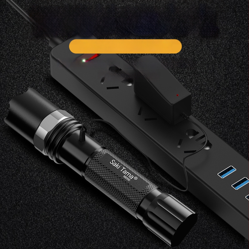 Фенер T6 LED, 10W, алуминиева сплав, презареждаем, 18650 батерия