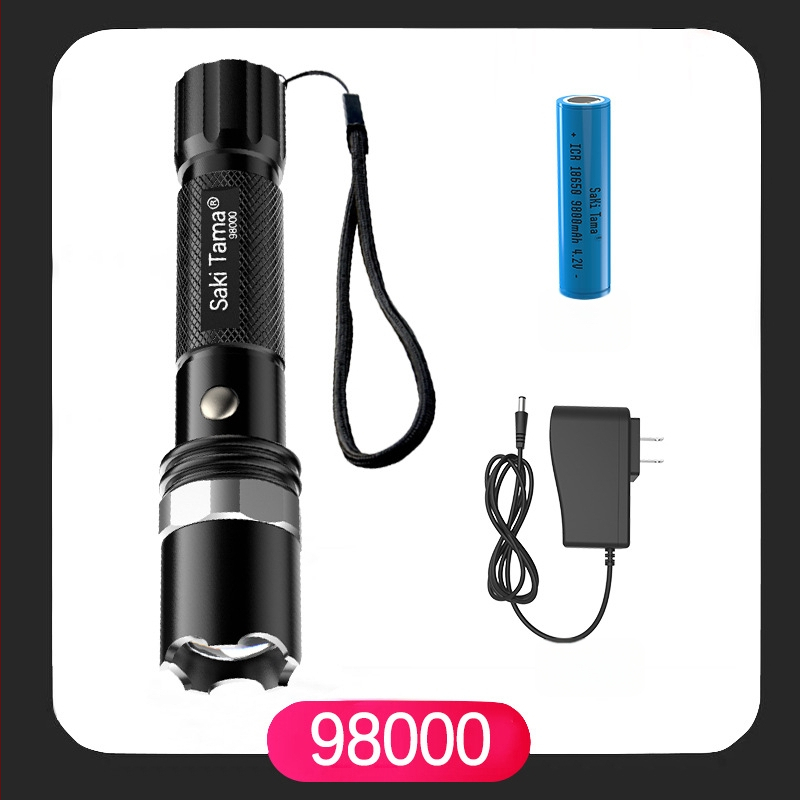 Фенер T6 LED, 10W, алуминиева сплав, презареждаем, 18650 батерия