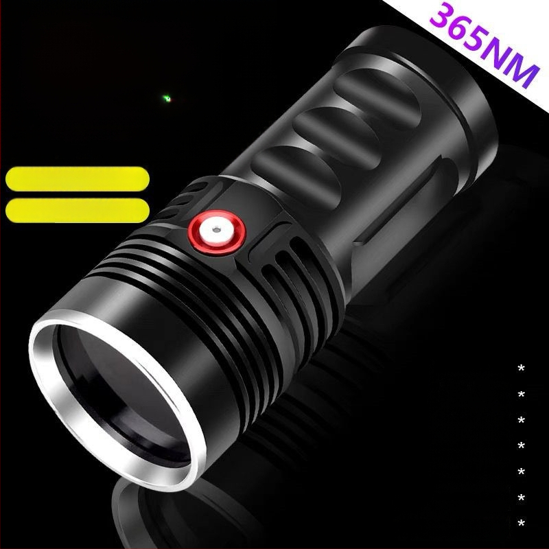 365nm UV фенерче, 60W, алуминиево тяло, презареждаем LED, за идентификация на тютюн, алкохол, керамика и нефрит, обхват до 50 м