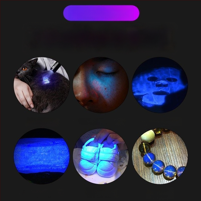365nm UV фенерче, 60W, алуминиево тяло, презареждаем LED, за идентификация на тютюн, алкохол, керамика и нефрит, обхват до 50 м