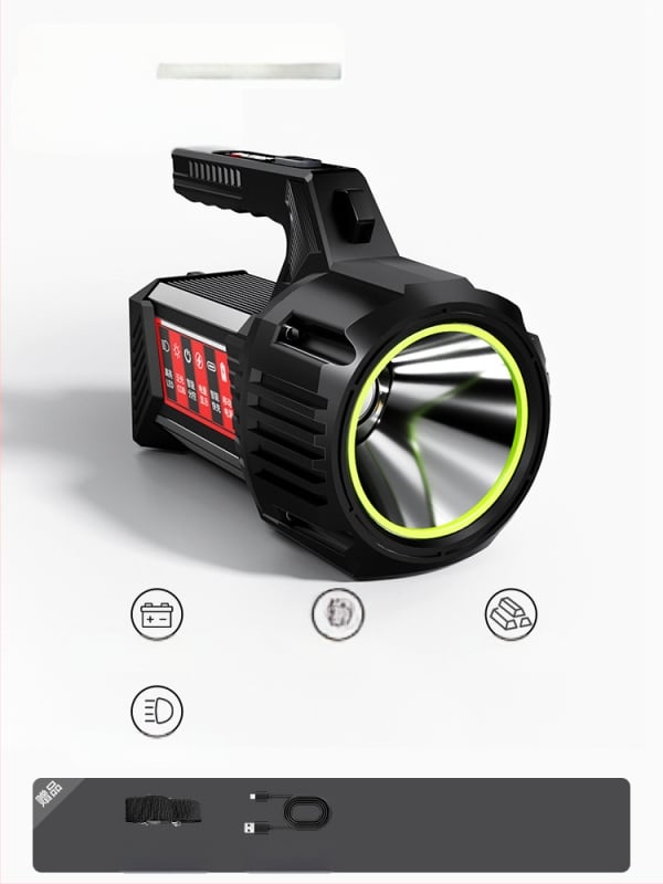 Walson D400 преносим търсещ прожектор LED, алуминиева сплав, капацитет на батерията 2000, 20W, обхват 100–200 м