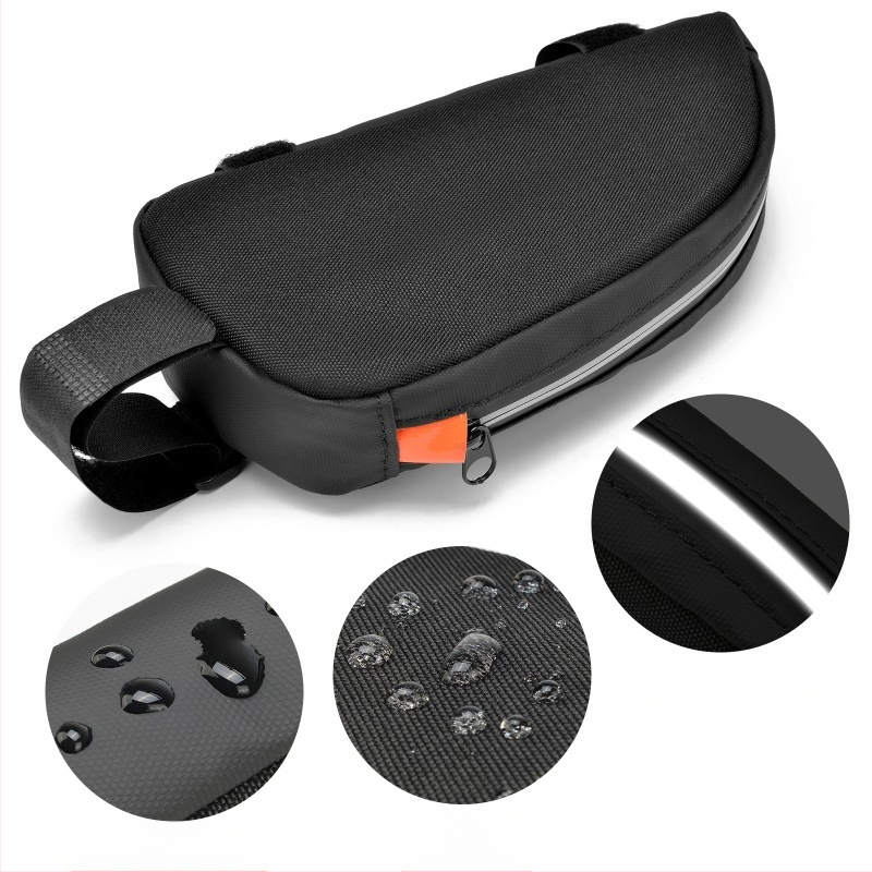 Elülső váztáska kerékpárhoz, vízálló, vászon anyag, 1 L kapacitás