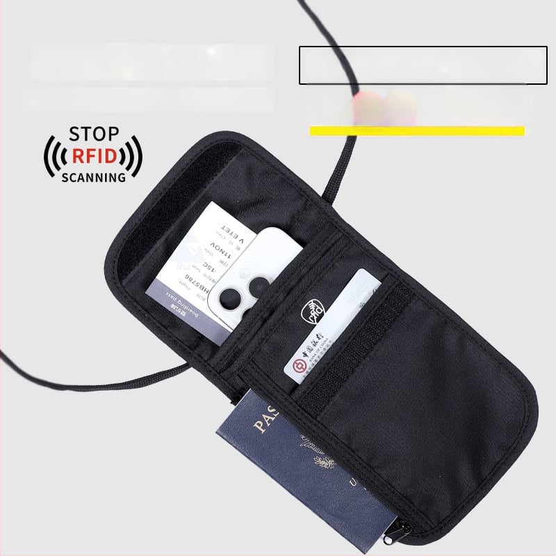 Husă RFID pentru pașaport, husă crossbody multifuncțional antifurt, pentru pașaport și documente, material Oxford, impermeabil, respirabil