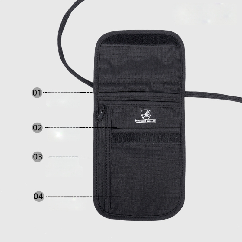 Husă RFID pentru pașaport, husă crossbody multifuncțional antifurt, pentru pașaport și documente, material Oxford, impermeabil, respirabil