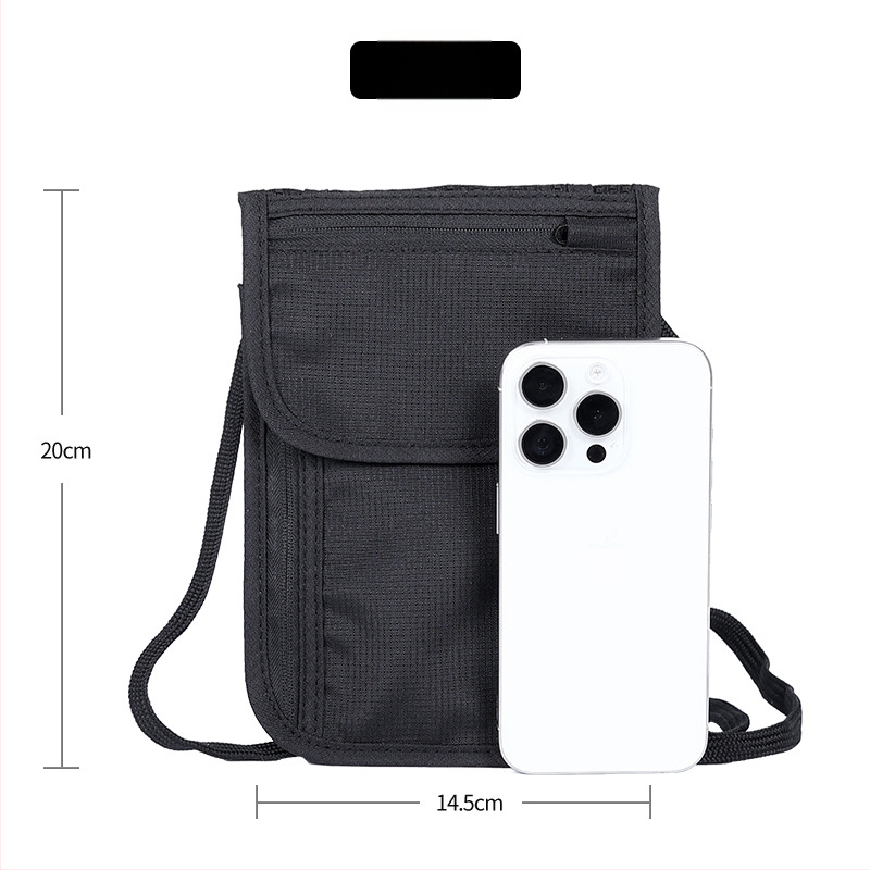 Husă RFID pentru pașaport, husă crossbody multifuncțional antifurt, pentru pașaport și documente, material Oxford, impermeabil, respirabil