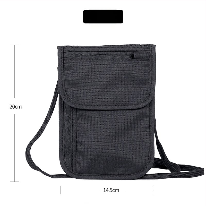 Husă RFID pentru pașaport, husă crossbody multifuncțional antifurt, pentru pașaport și documente, material Oxford, impermeabil, respirabil