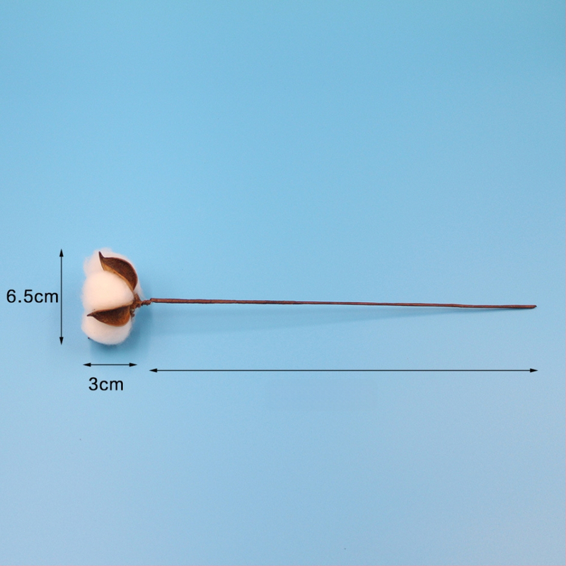 Ghirlandă de Crăciun pentru decor cu flori uscate de bumbac, flori eterne și bumbac simulant