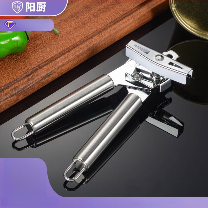 Deschizător dublu pentru sticle și conserve, corp placat cu fier, imprimare logo, personalizare disponibilă