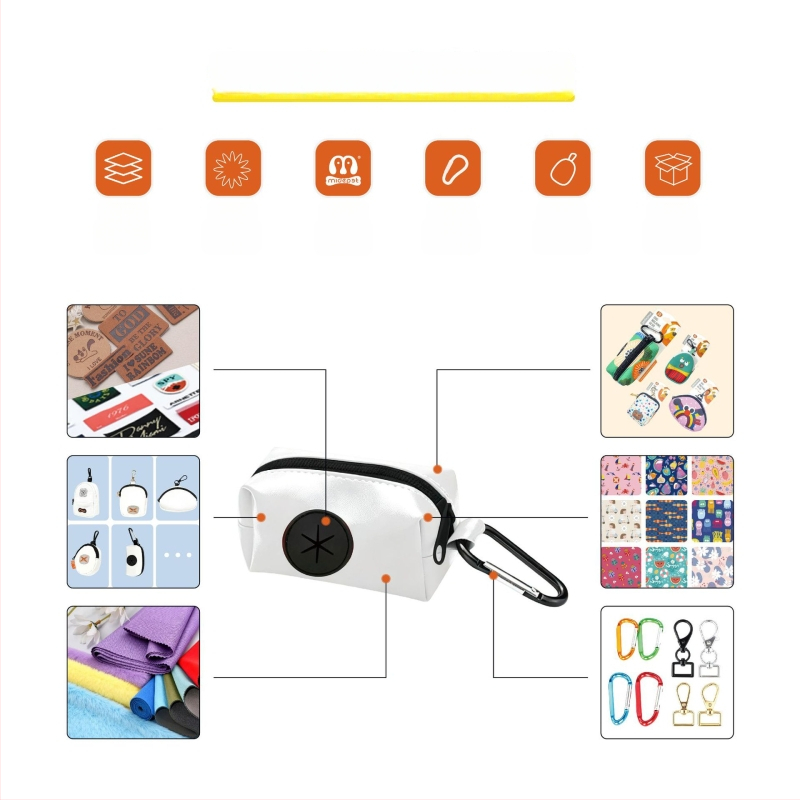 Pakabinamas šunų maišelių dozatorius, poliesteris, plokščio atidarymo dizainas, nešiojamas maišelių saugojimas