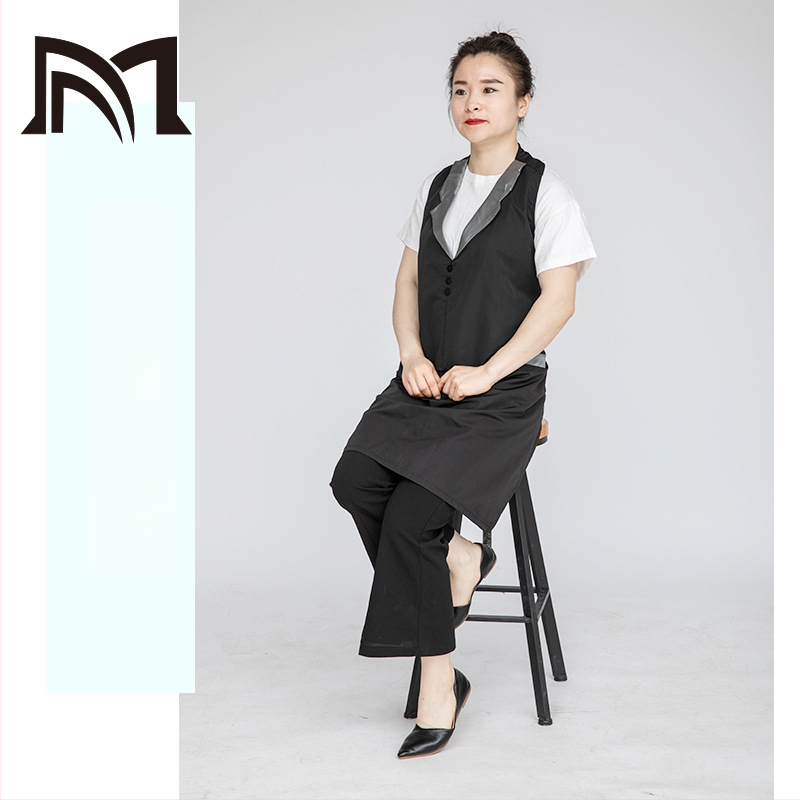 Полиестерен безръкав фризьорски фартух с антизамърсяващо покритие, модерен минималистичен стил