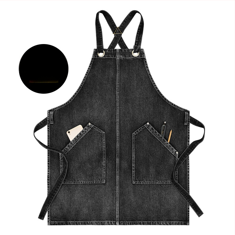 Домашен фартук без ръкави, против замърсяване, измит деним