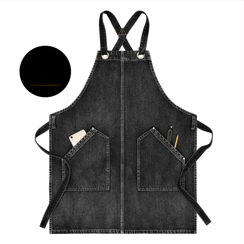 Домашен фартук без ръкави, против замърсяване, измит деним